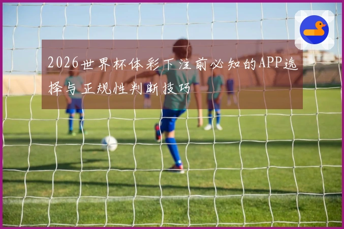 2026世界杯体彩下注前必知的APP选择与正规性判断技巧